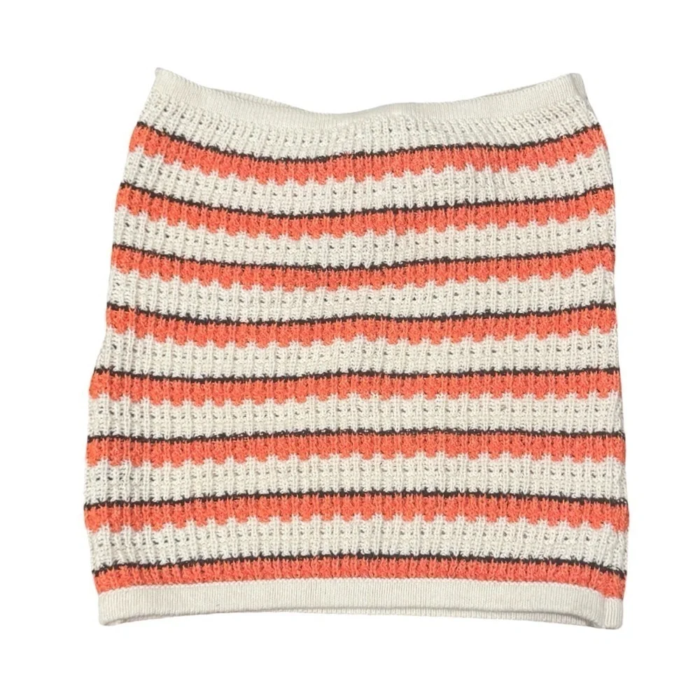TopShop Crochet striped white Tubetop Size M